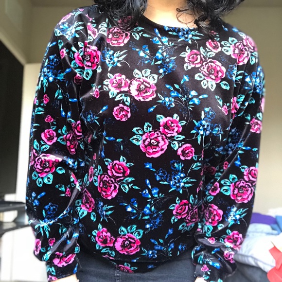 Velvet floral Sweater - Picture 4 of 7